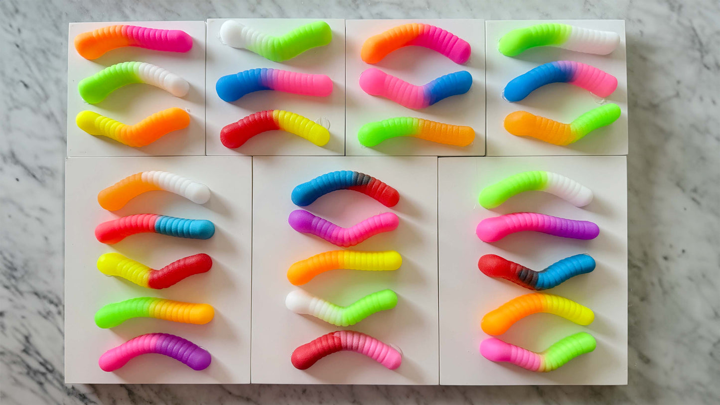 5" Sour Gummy Worms Silicone Mold